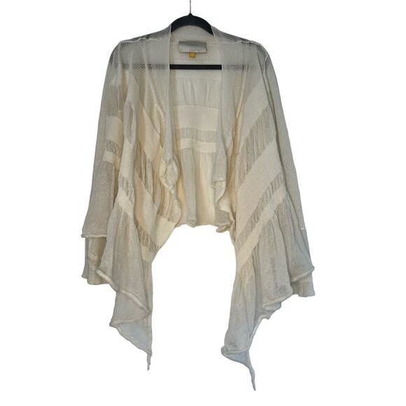 Anthropologie Leifsdottir Ivory Long Sleeve Flowy Cardigan Size XS - Picture 1 of 7